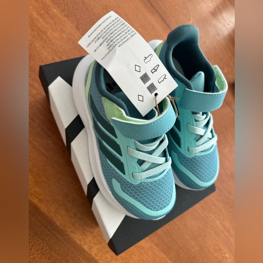 Adidas  Kid Run Falcon 5 EL I -in Teal size 8K - NWT